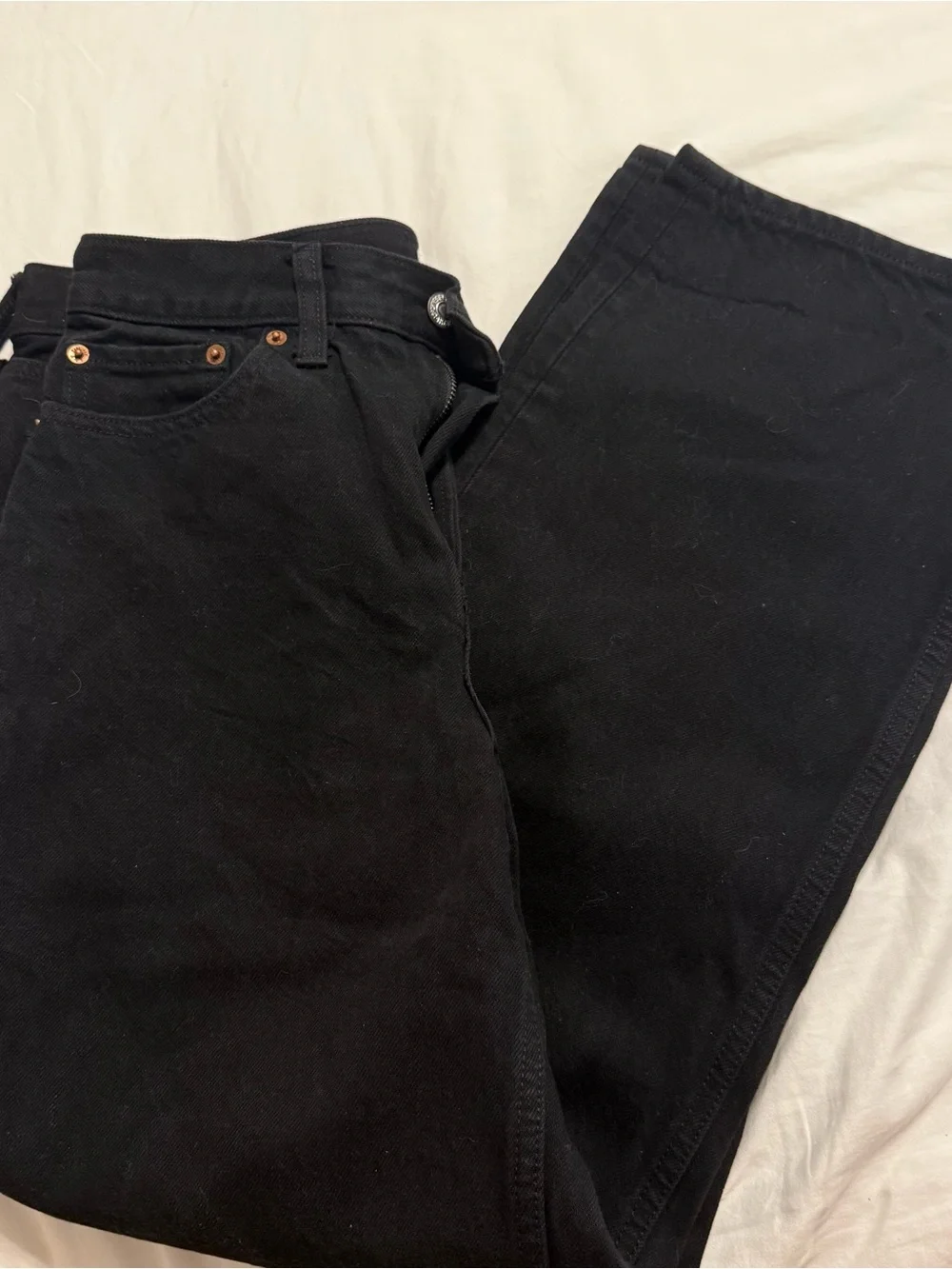 Abercrombie & Fitch Black High-Rise Wide-Leg Jeans